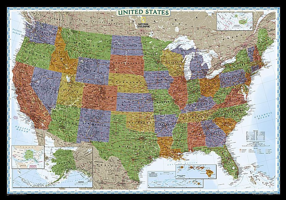 National Geographic United States Wall Map - Decorator (43.5 X 30.5 In) by National Geographic Maps