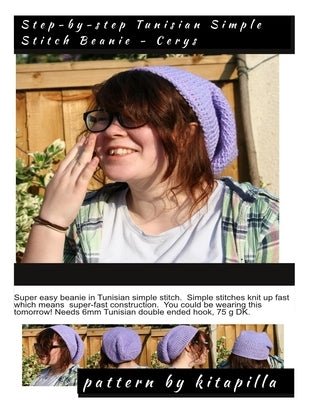 Step-by-Step Tunisian Simple Stitch Beanie - Cerys: A simple step-by-step Tunisian Crochet pattern in double knitting yarn (light worsted) for a beani by Thomas, Kit