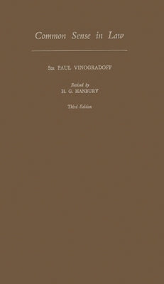 Common Sense in Law by Vinogradoff, Paul