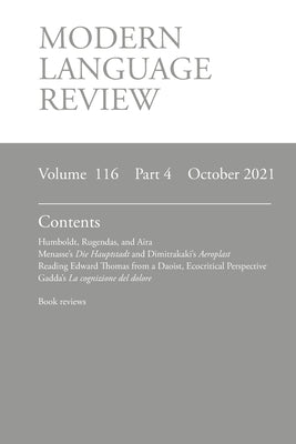 Modern Language Review (116: 4) October 2021 by Connon, Derek