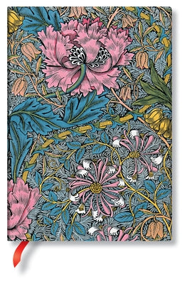 Morris Pink Honeysuckle MIDI Unlined Hardcover Journal, 144pg, 120gsm by Paperblanks (William Morris) by Paperblanks