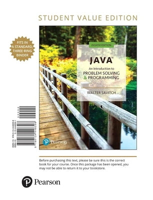 Java: An Introduction to Problem Solving and Programming by Savitch, Walter