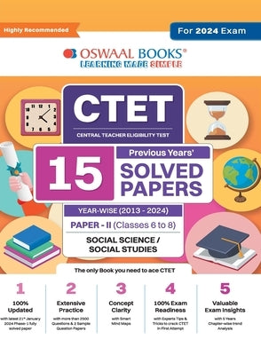 Oswaal CTET (Central Teachers Eligibility Test) Paper-II Classes 6 - 8 15 Year's Solved Papers Social Science and Studies Yearwise 2013 - 2024 For 202 by Oswaal Editorial Board