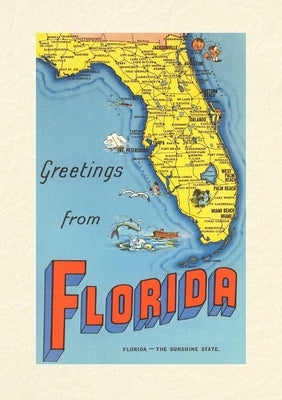 Vintage Lined Notebook Greetings from Florida, Map by Found Image Press