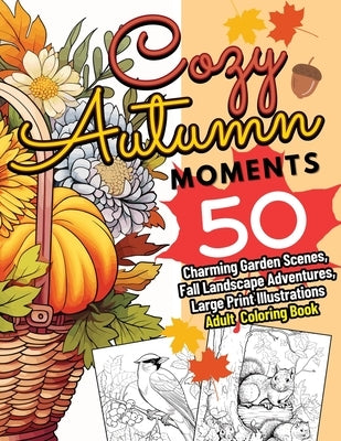 Cozy Autumn Moments: 50 Charming Garden Scenes, Fall Landscape Adventures, Large Print Illustrations Adult Coloring Book by Enterprises, Popular Arts