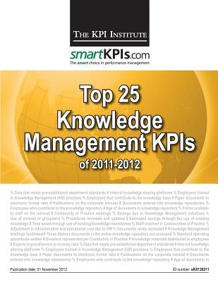 Top 25 Knowledge Management KPIs of 2011-2012 by Smartkpis Com