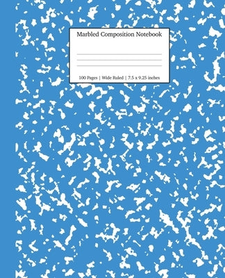 Marbled Composition Notebook: Blue Marble Wide Ruled Paper Subject Book by Young Dreamers Press
