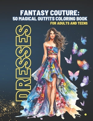 Fantasy Couture: 50 Magical Outfits Coloring Book Dresses for Adults and Teens: Coloring Fashion Designs For Adults, Seniors, Teens, an by Serenity, Jane