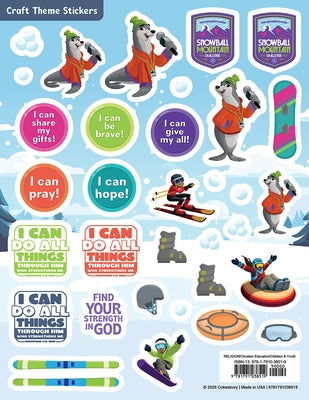 Vbs 2026 Snowball Mountain Challenge Craft Theme Stickers (Pkg of 12): Find Your Strength in God by Cokesbury