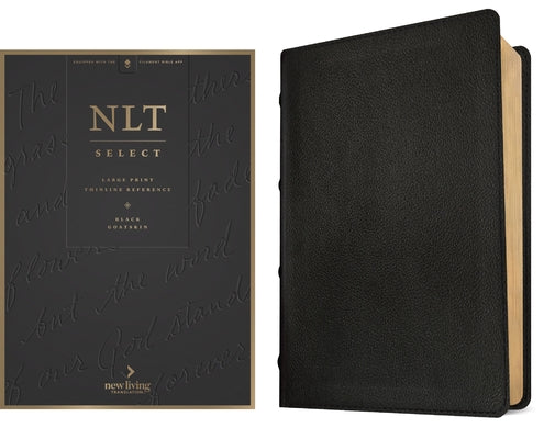 NLT Select Large Print Thinline Reference Bible, Filament Enabled (Goatskin Leather, Black, Red Letter) by New Living Translation