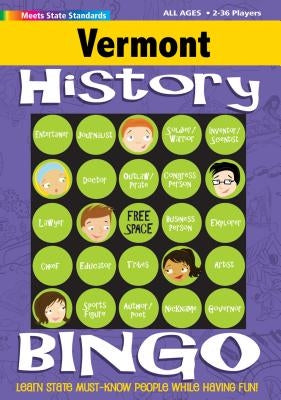 Vermont History Bingo Game by Gallopade International