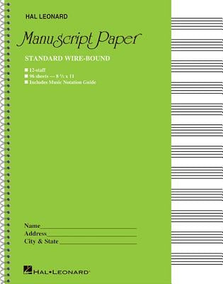 Standard Wirebound Manuscript Paper (Green Cover) by Hal Leonard Corp