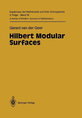 Hilbert Modular Surfaces by Geer, Gerard Van Der