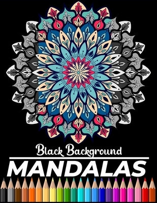 Mandalas Black background: 50 Coloring Pages Featuring Intricate mandalas, Geometric mandalas, Flowers mandalas by Lax, Flexi