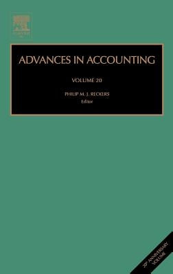 Advances in Accounting: Volume 20 by Reckers, Philip M. J.
