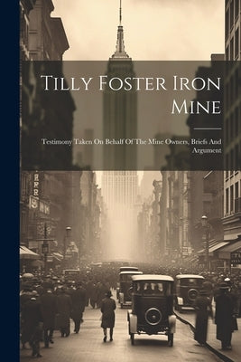 Tilly Foster Iron Mine: Testimony Taken On Behalf Of The Mine Owners, Briefs And Argument by Anonymous