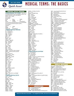 Medical Terms: The Basics - Rea's Quick Access Reference Chart by Editors of Rea