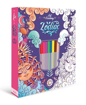 Art Academy Zodiac: Coloring Kit with Dual-Tip Brush Pens and Stencils by Igloobooks