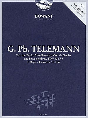 Telemann: Trio for Treble (Alto) Recorder, Viola, & Basso Continuo Twv42 F Major [With CD (Audio)] by Telemann, Georg Philipp