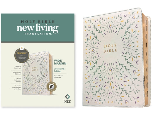 NLT Wide Margin Bible, Filament Enabled (Leatherlike, Grace & Bloom, Indexed, Red Letter) by New Living Translation