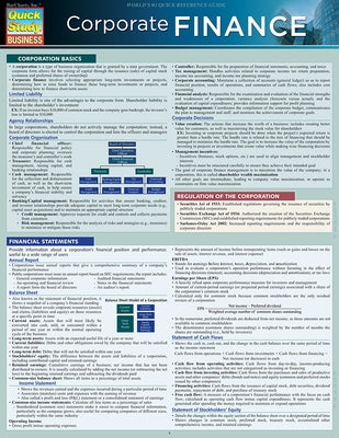 Corporate Finance: Quickstudy Laminated Reference Guide by Barcharts Inc