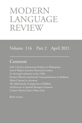 Modern Language Review (116: 2) April 2021 by Connon, Derek F.