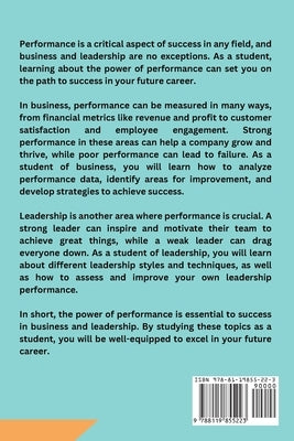 The Power of Performance: Business and Leadership Studies for Students by Reuben