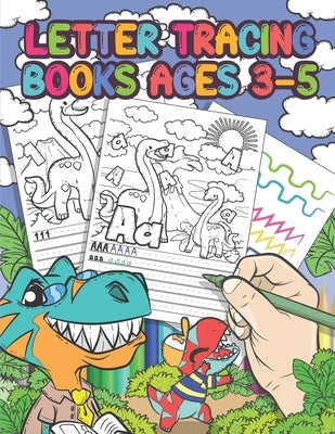 Letter Tracing Books Ages 3-5: Dinosaur Coloring Book, Tracing Letters and Numbers for Preschool, Gift for Boys by Paperheart, Hellen's
