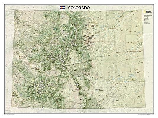 National Geographic Colorado Wall Map - Laminated (40.5 X 30.25 In) by National Geographic Maps