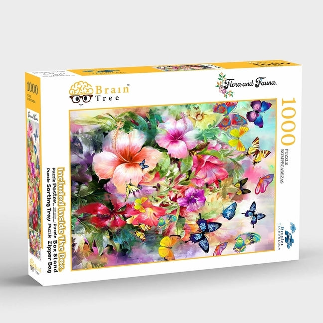 Brain Tree - Flora and Fauna 1000 Piece Puzzle for Adults: With Droplet Technology for Anti Glare & Soft Touch by Brain Tree Games LLC