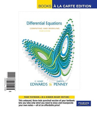 Differential Equations Computing and Modeling, Books a la Carte Edition by Edwards, C. Henry