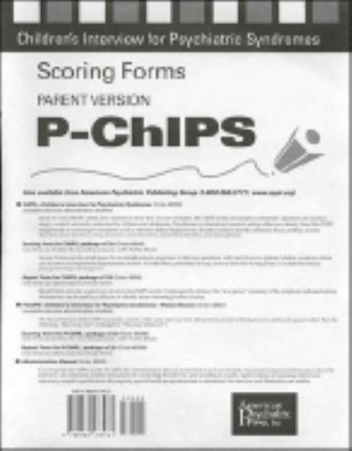 Scoring Forms for P-Chips by Weller, Elizabeth B.