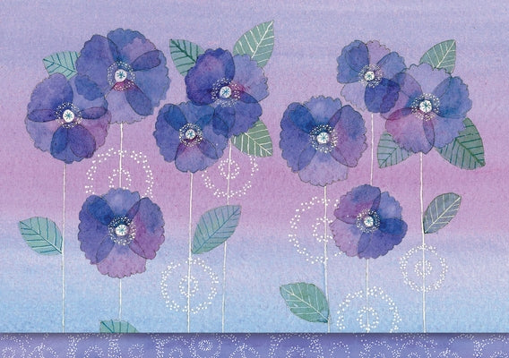 Watercolor Violets Note Cards (14 Cards, 15 Self-Sealing Envelopes) by 