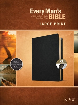 Every Man's Bible Niv, Large Print (Genuine Leather, Black, Indexed) by Arterburn, Stephen