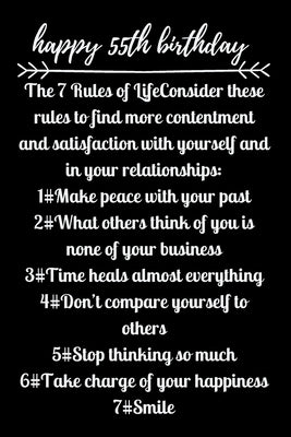 happy55th birthday The 7 Rules of Life by Note Books, Star
