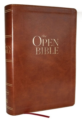 The Open Bible: Read and Discover the Bible for Yourself (NKJV Brown Leathersoft, Red Letter, Comfort Print) by Thomas Nelson