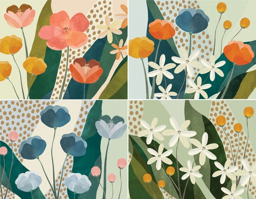 Floral Premium Note Cards (20 Cards with 4 Unique Designs. 21 Self-Sealing Envelopes) by 