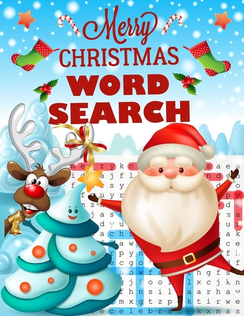 Merry christmas word search.: Easy Large Print Puzzle Book for Adults, Kids & Everyone for the 25 Days of Christmas. by Press House, Blue Moon
