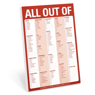 All Out of Pad with Magnet (Red) by Knock Knock