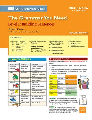 Building Sentences: The Grammar You Need, Level 1 by Alves, Mark