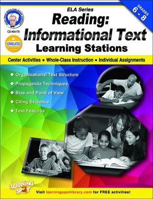 Reading, Grades 6 - 8: Informational Text Learning Stations by Cameron, Schyrlet