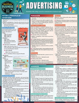 Advertising: A Quickstudy Laminated Reference Guide by Siano, Maria