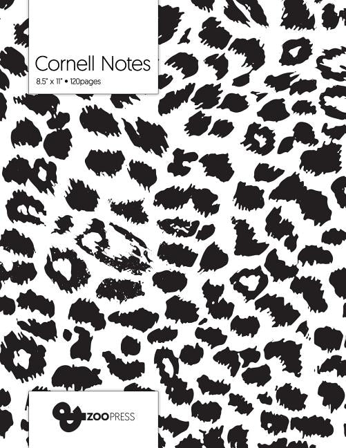 Cornell Notes: B&W Cheetah Pattern Cover - Best Note Taking System for Students, Writers, Conferences. Cornell Notes Notebook. Large by &zoo Press