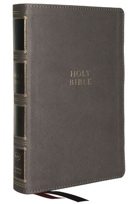 Kjv, Compact Center-Column Reference Bible, Leathersoft, Gray, Red Letter, Thumb Indexed, Comfort Print by 