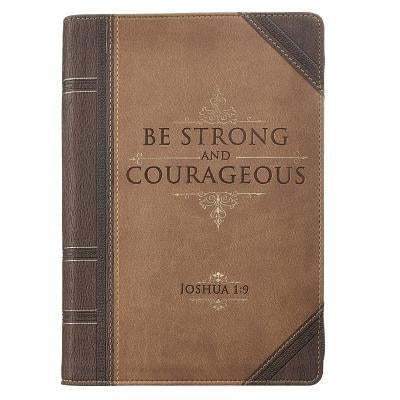 Journal Lux-Leather with Zipper Be Strong Joshua 1:9 by Christian Art Gifts