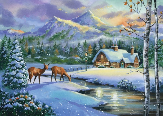 Winter Sunset Deluxe Boxed Holiday Cards (20 Cards, 21 Self-Sealing Envelopes) by Peter Pauper Press Inc