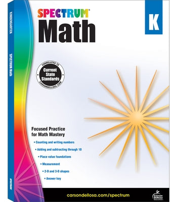 Spectrum Math Workbook, Grade K by Spectrum