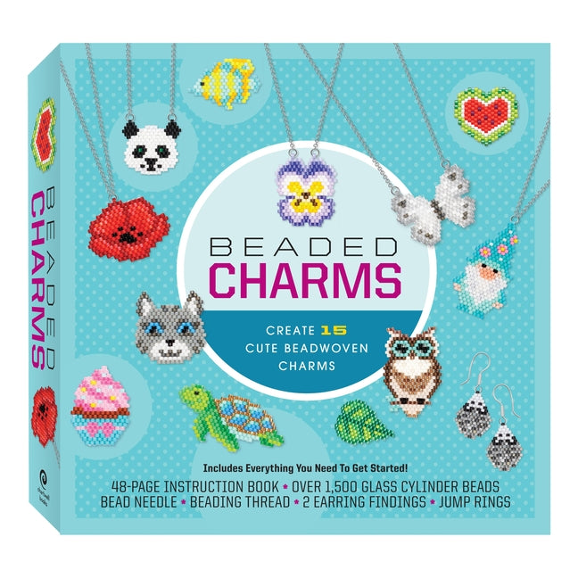 Beaded Charms Kit: Create 15 Cute Beadwoven Charms-Includes Everything You Need to Get Started! 48-Page Instruction Book, Over 1,500 Glass Cylinder Be by Elena Accessories Art, Elena Accessories