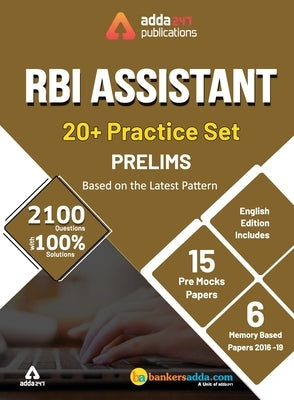 Adda247 20+ RBI Assistant Prelims Mock Papers Practice Book English Medium by Adda247