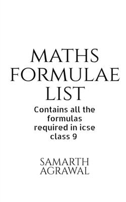 Maths Formula List by Agrawal, Samarth